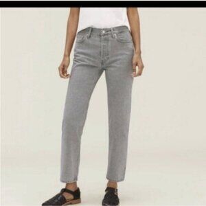 Everlane The Relaxed Straight leg Fit Organic Cotton Button Fly jeans grey 26